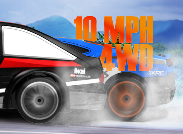 RACENT Speedster: 1:24 RC Car, 10MPH, LED, Drift Wheels