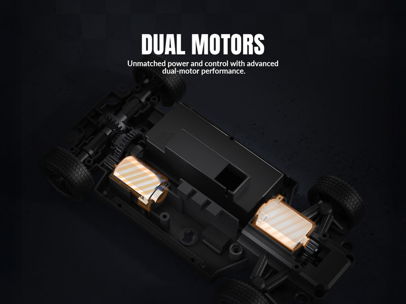 RACENT 1:20 RC Drift Car 4WD, LED Light, 2 Batteries, Dual Motor GREEN