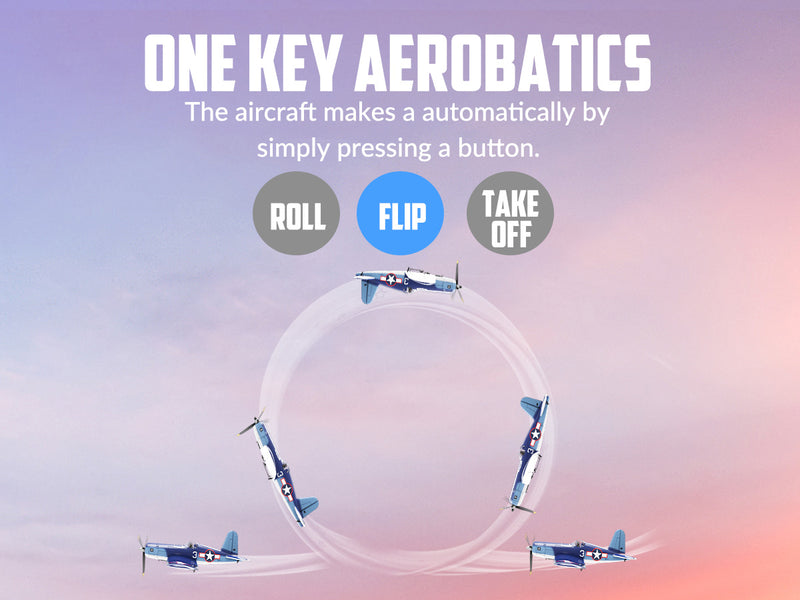 VOLANTEXRC Corsair F4U V2 (RTF) 4CH 400mm con una tecla acrobático (15,7'') 76108