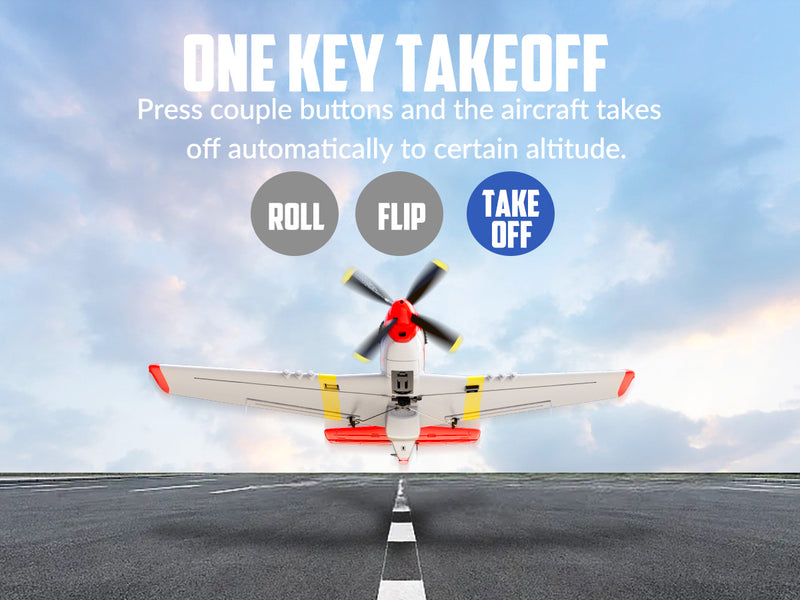 VOLANTEXRC Mustang P51 Rojo (RTF) 4 canales 400 mm para principiantes (15,7'') 76105