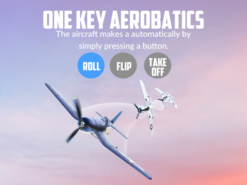 VOLANTEXRC Corsair F4U V2 (RTF) 4CH 400mm con una tecla acrobático (15,7'') 76108