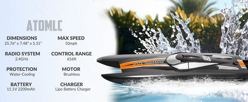 VOLANTEXRC Atomic Brushless High Speed Racing RC Catamaran Boat 40mph Fast ABS Unibody Hull