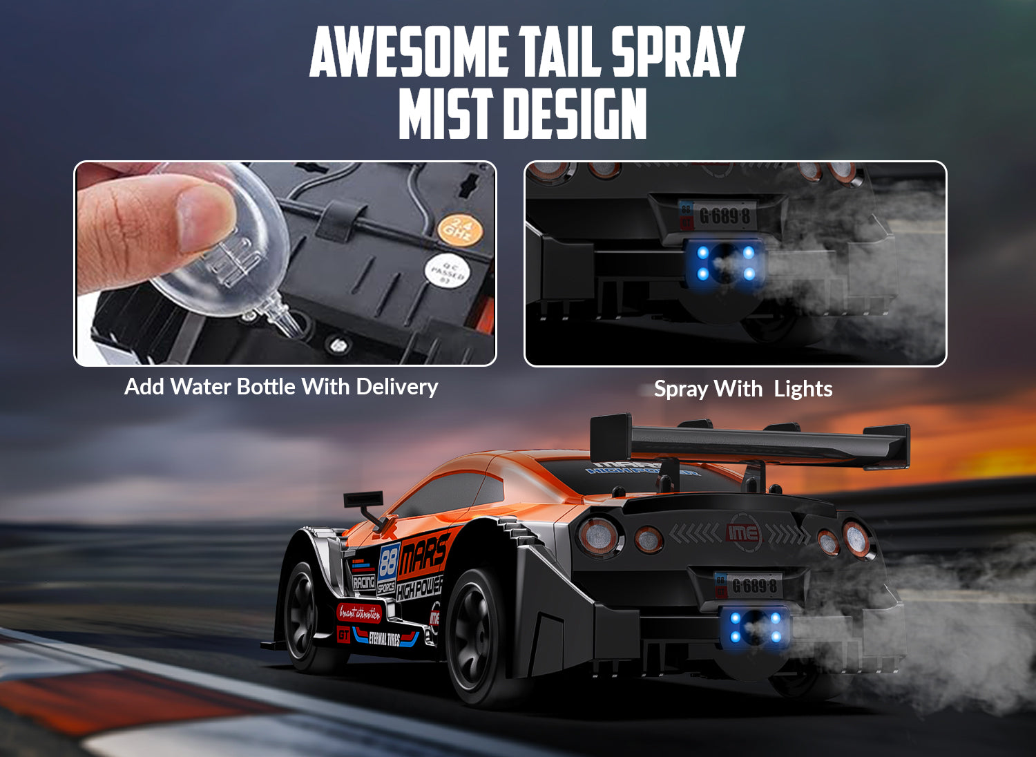 RACENT 1:16 RC Drift Car 4WD 18KM/H, 2 Batteries, Sport Model Toys Vehicle for Kids, Boys, Adults-EXHOBBY LIMITED.