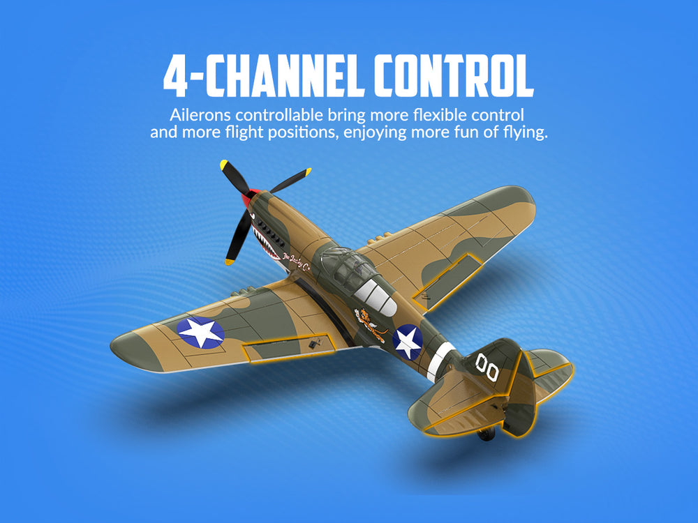 VOLANTEXRC Warhawk P40 (RTF) 4 canales 400 mm para principiantes (15,7'') 76113