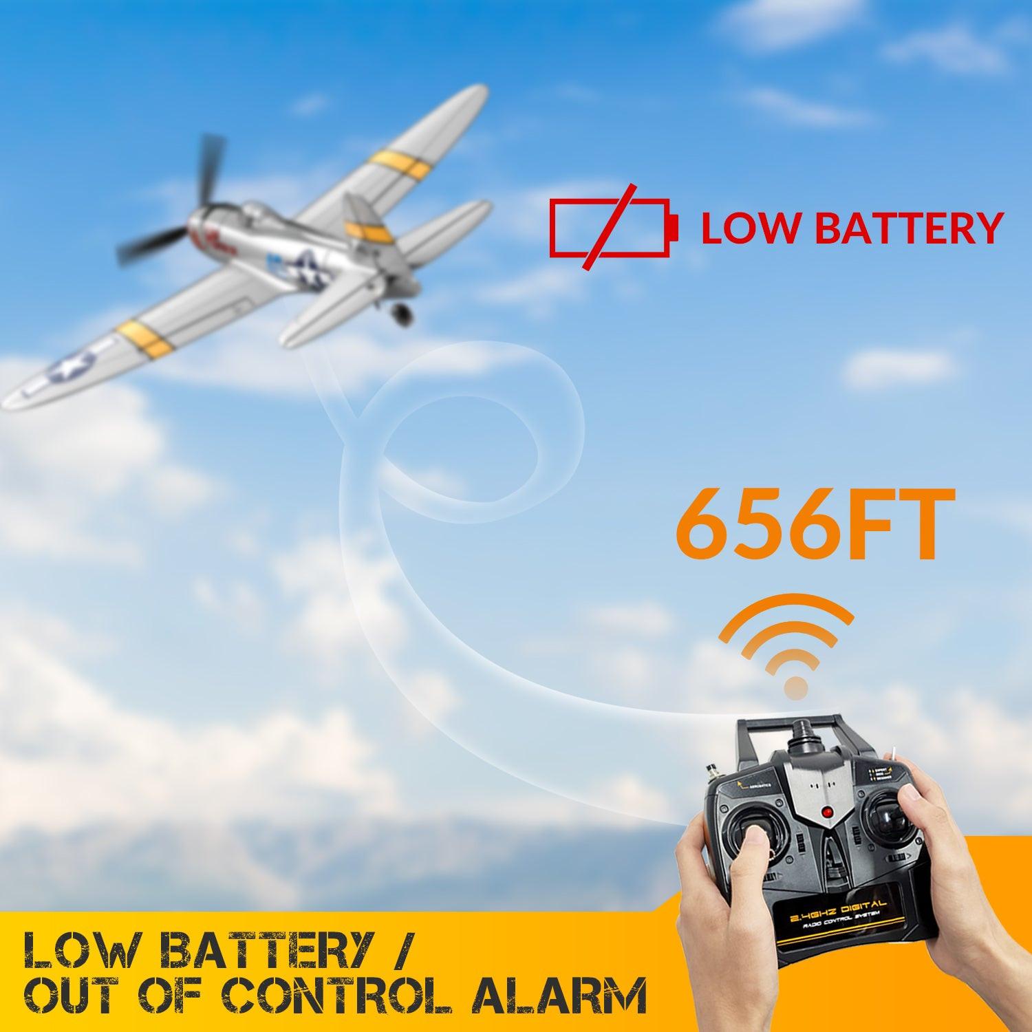 VOLANTEXRC P47 Thunderbolt RC Plane RTF with Alarms & Gyro | EXHOBBY