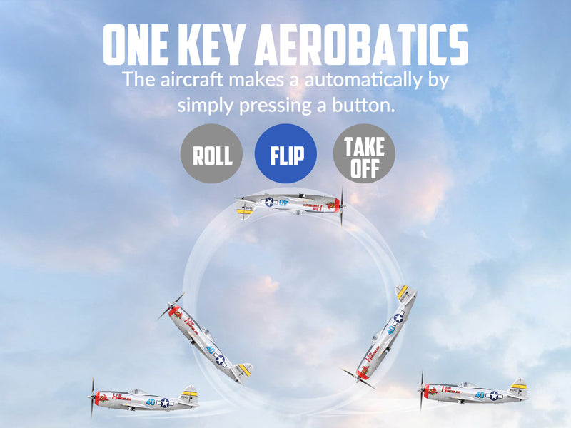 VOLANTEXRC P47 Thunderbolt (RTF) 4CH 400mm with Gyro (15.7'') 76116