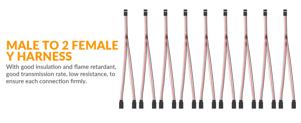 9 unidades Cables de extensión de servo en línea C-Y para modelos RC