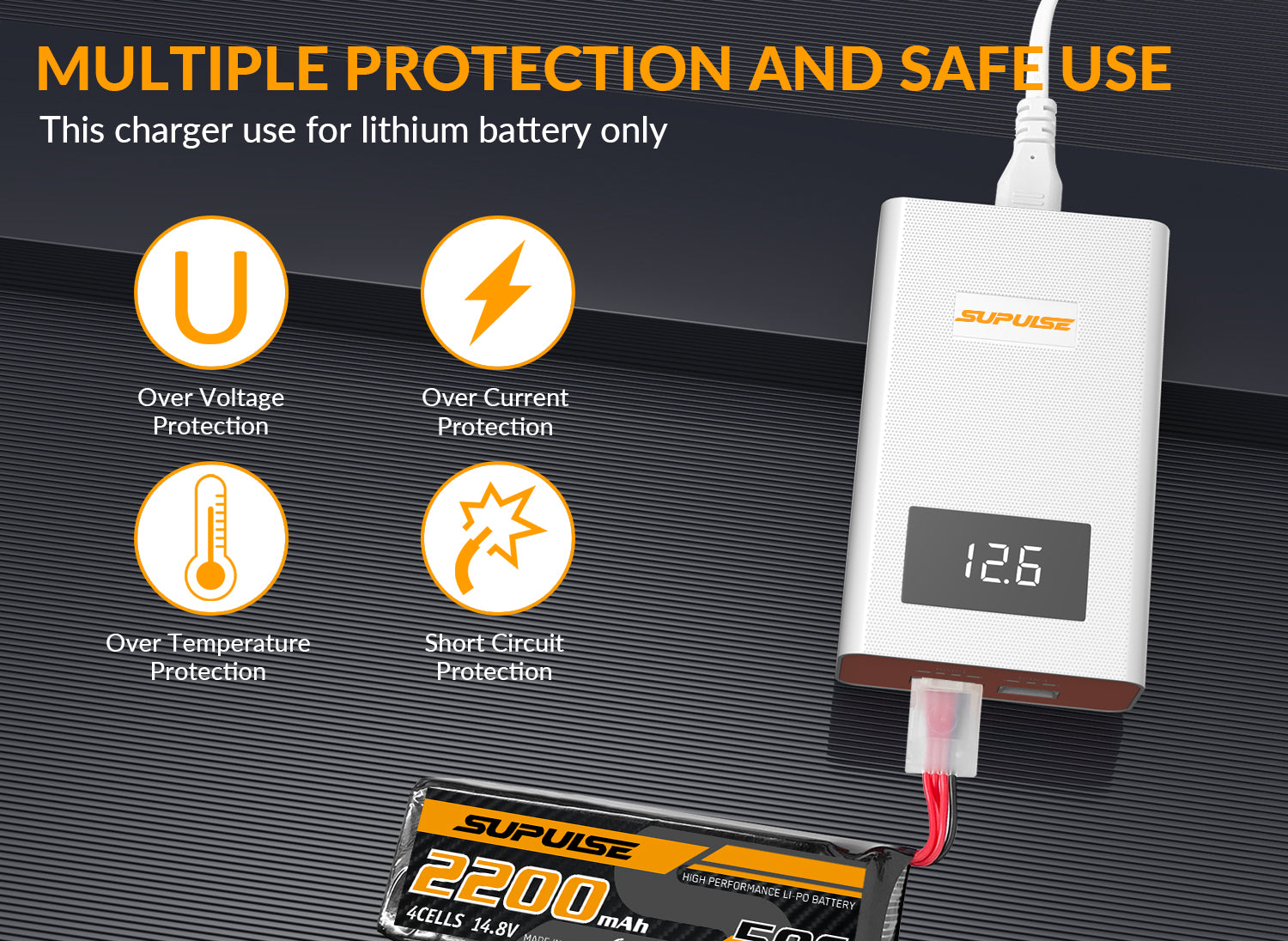 SUPULSE A4 Lipo Balance Charger - 40W, 3S-4S, AC 11.1V/14.8V Quick Charge-EXHOBBY LIMITED.