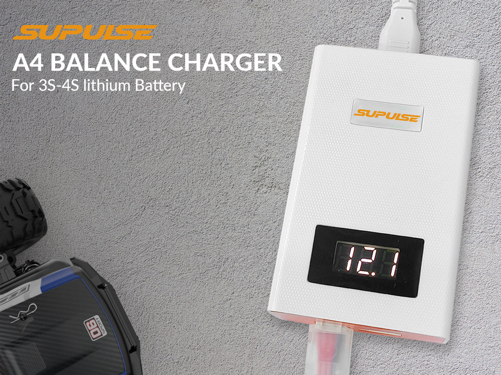 SUPULSE A4 Lipo Balance Charger - 40W, 3S-4S, AC 11.1V/14.8V Quick Charge