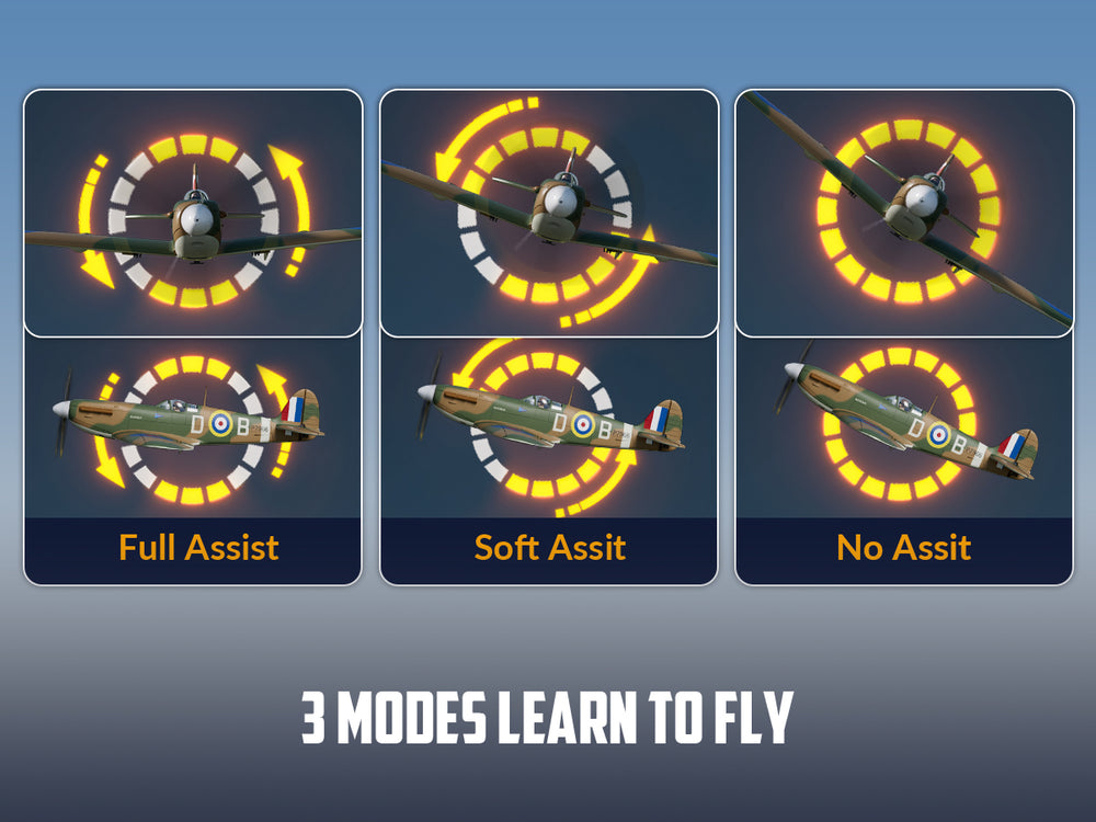 VOLANTEXRC 500MM Spitfire 4CH Brushless High Speed 76805