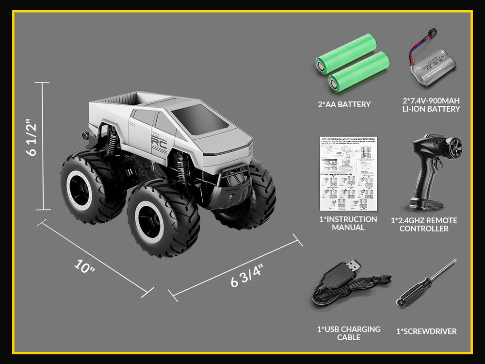 STEMTRON 1:16 Amphibious RC Car - All-Terrain Waterproof Stunt Truck