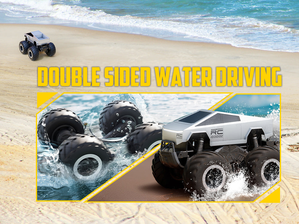 STEMTRON 1:16 Amphibious RC Car - All-Terrain Waterproof Stunt Truck