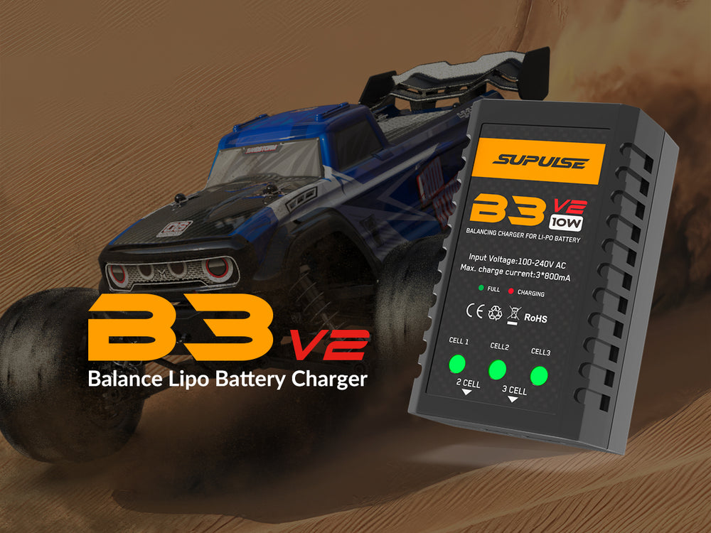 SUPULSE 7.4-11.1V 2S-3S 10W LiPo Battery AC Pro Compact RC Balance Charger Best Seller Charger