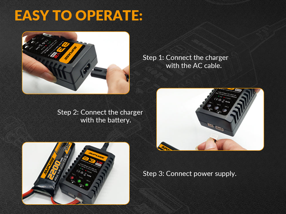 SUPULSE 7.4-11.1V 2S-3S 10W LiPo Battery AC Pro Compact RC Balance Charger Best Seller Charger