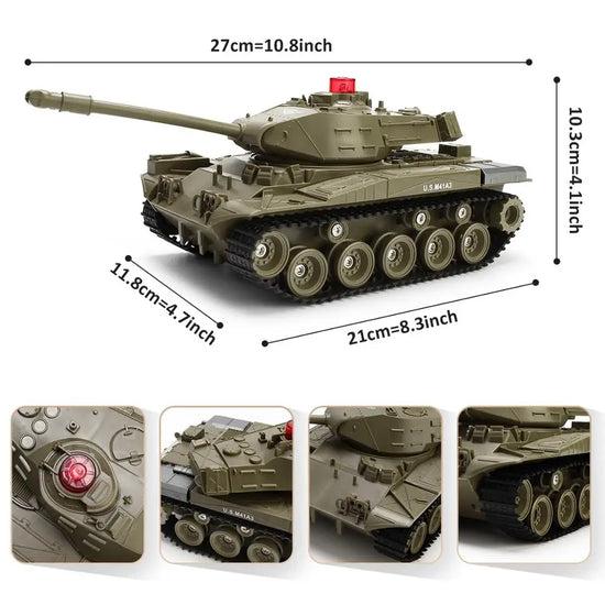 Q85 RC Tank Model, 2.4G Remote Control Programmable Crawler Tank, Sound Effects Military Tank 1/30 RC Car Toy for boys-EXHOBBY LIMITED.