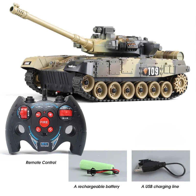 RC Tank rc Panzer Crawler Tiger War Tank Military Vehicles 1/30 Fight Light Sound Battle Games Remote Control Electric Toys Gift-EXHOBBY LIMITED.