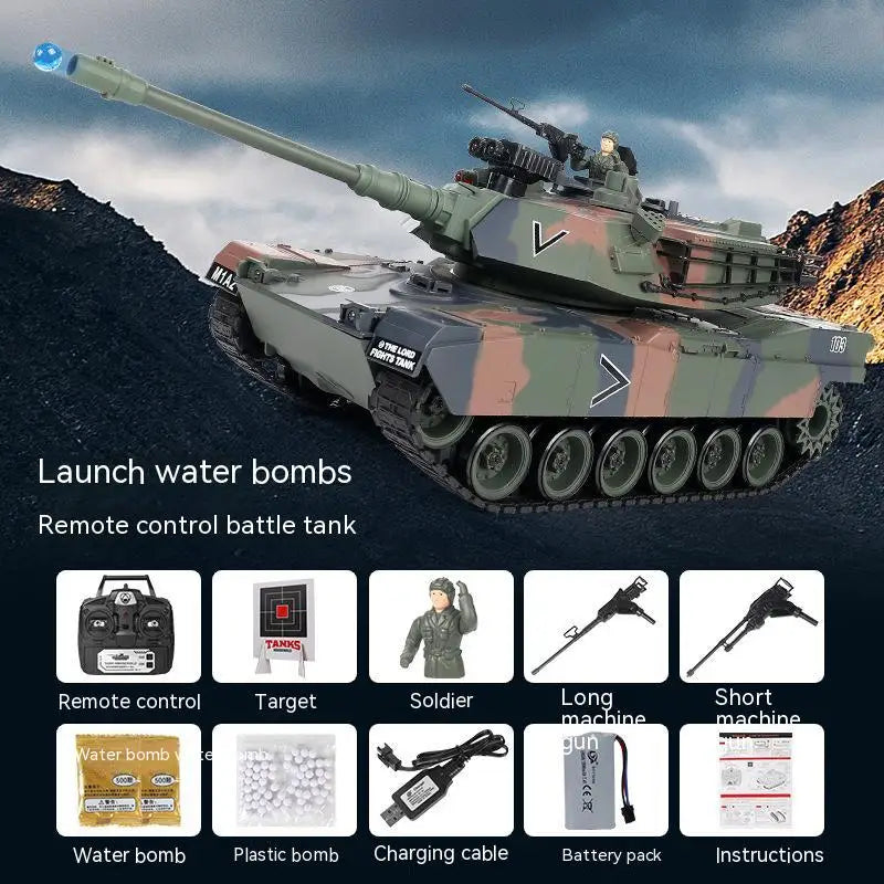 New Remote Control Tank 2.4g Us M1a2 Tank Car Toy 1/18 Rc Car Water Bomb Electric Charging Toys For Military Model Boys Kids Toy-EXHOBBY LIMITED.