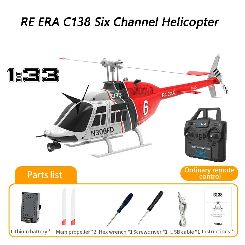 Helicopter C138 1:33 Six Channel Single Paddle Aileron-EXHOBBY LIMITED.