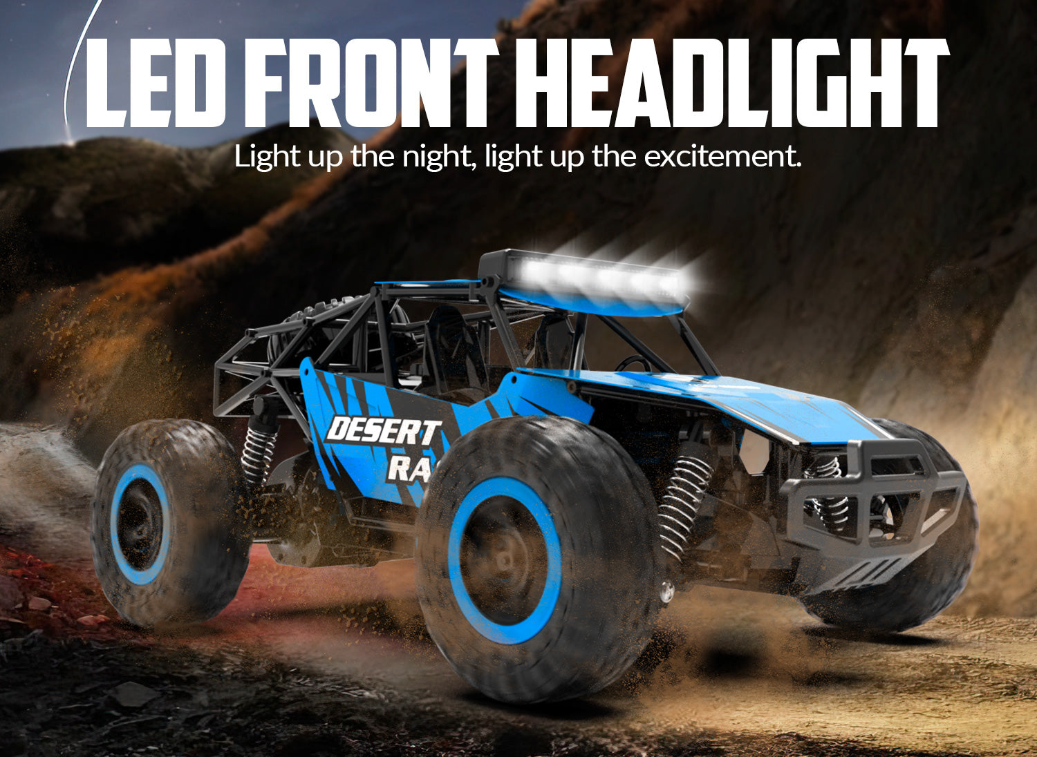 Racent 1:16 Scale All-Terrain Remote Control Rock Crawler Desert Racer (blue)-EXHOBBY LIMITED.