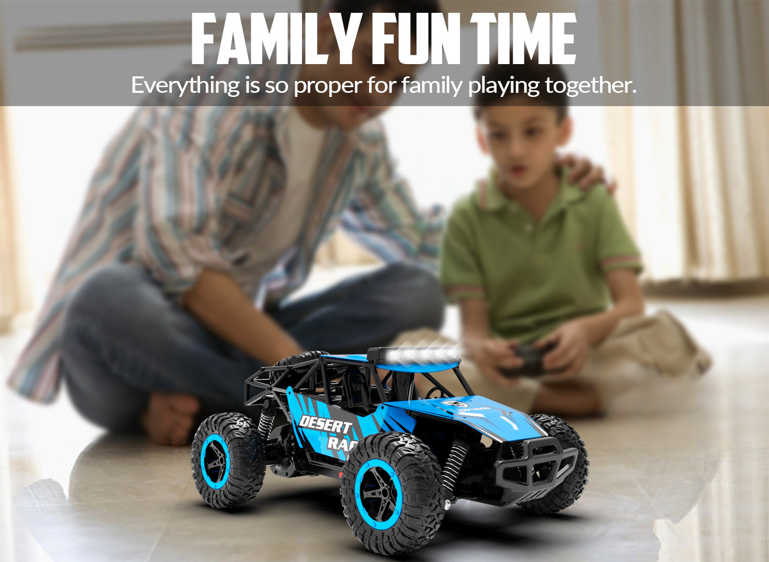 Racent 1:16 Scale All-Terrain Remote Control Rock Crawler Desert Racer (blue)-EXHOBBY LIMITED.