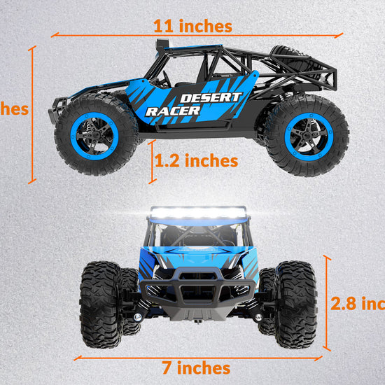 Racent 1:16 Scale All-Terrain Remote Control Rock Crawler Desert Racer (blue)-EXHOBBY LIMITED.