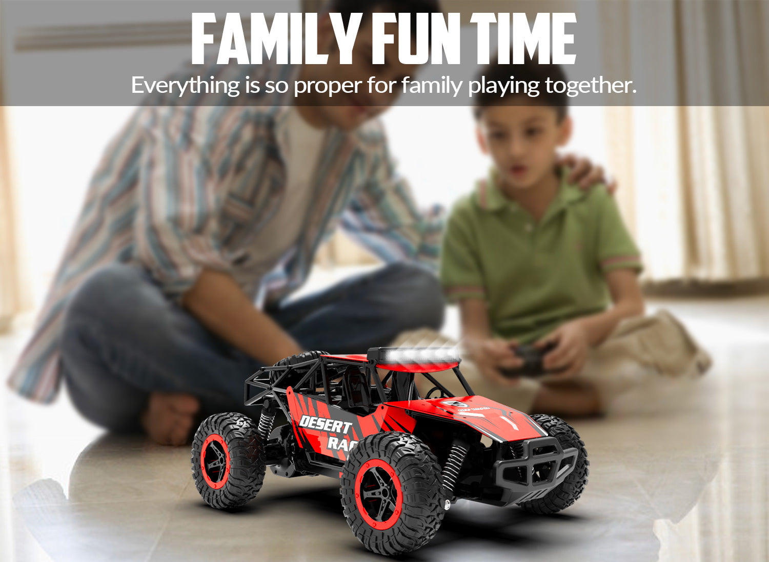 RACENT Desert Racer 1/16 RC Car for Kids All Terrain Remote Control Car RC Rock Crawler-EXHOBBY LIMITED.