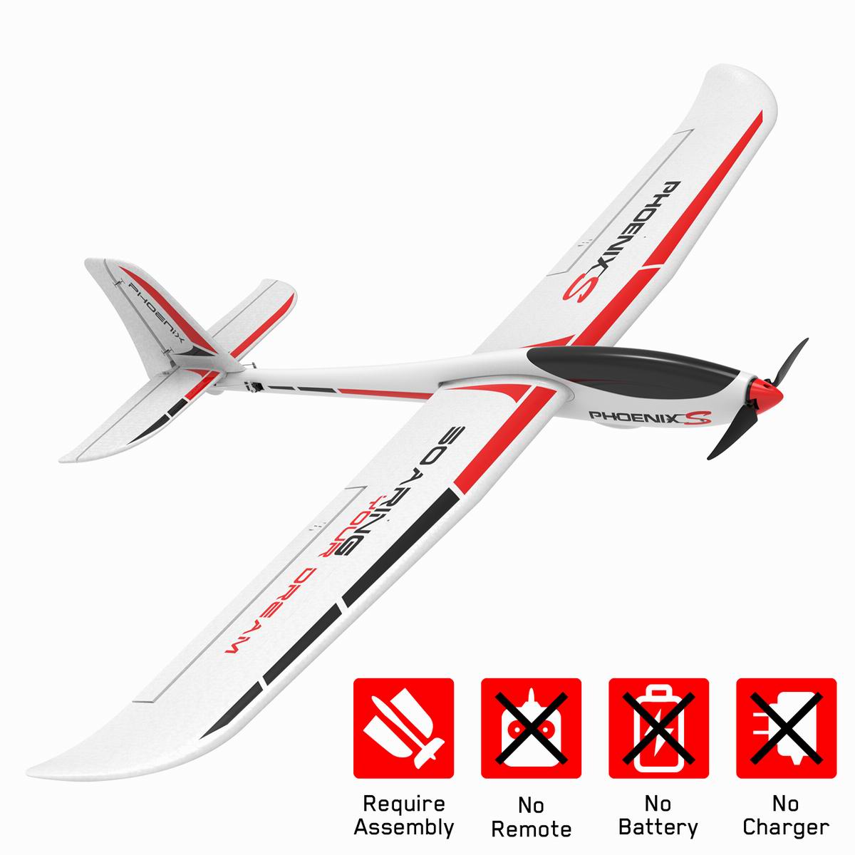 PhoenixS 4 Channel Glider with 1600MM Wingspan and Streamline ABS Plastic Fuselage and (742-7) PNP.