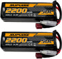 SUPULSE 2pcs 14.8V 4S 2200mAh 50C Lipo Battery with T Plug - EXHOBBY