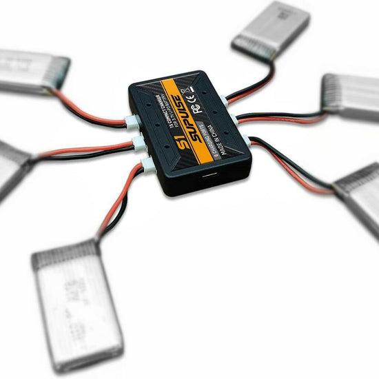 SUPULSE 6-in-1 Lipo Battery Charger 3.7V 1S 1 Cell Micro 6 Ports Compact Charger (S1) - EXHOBBY