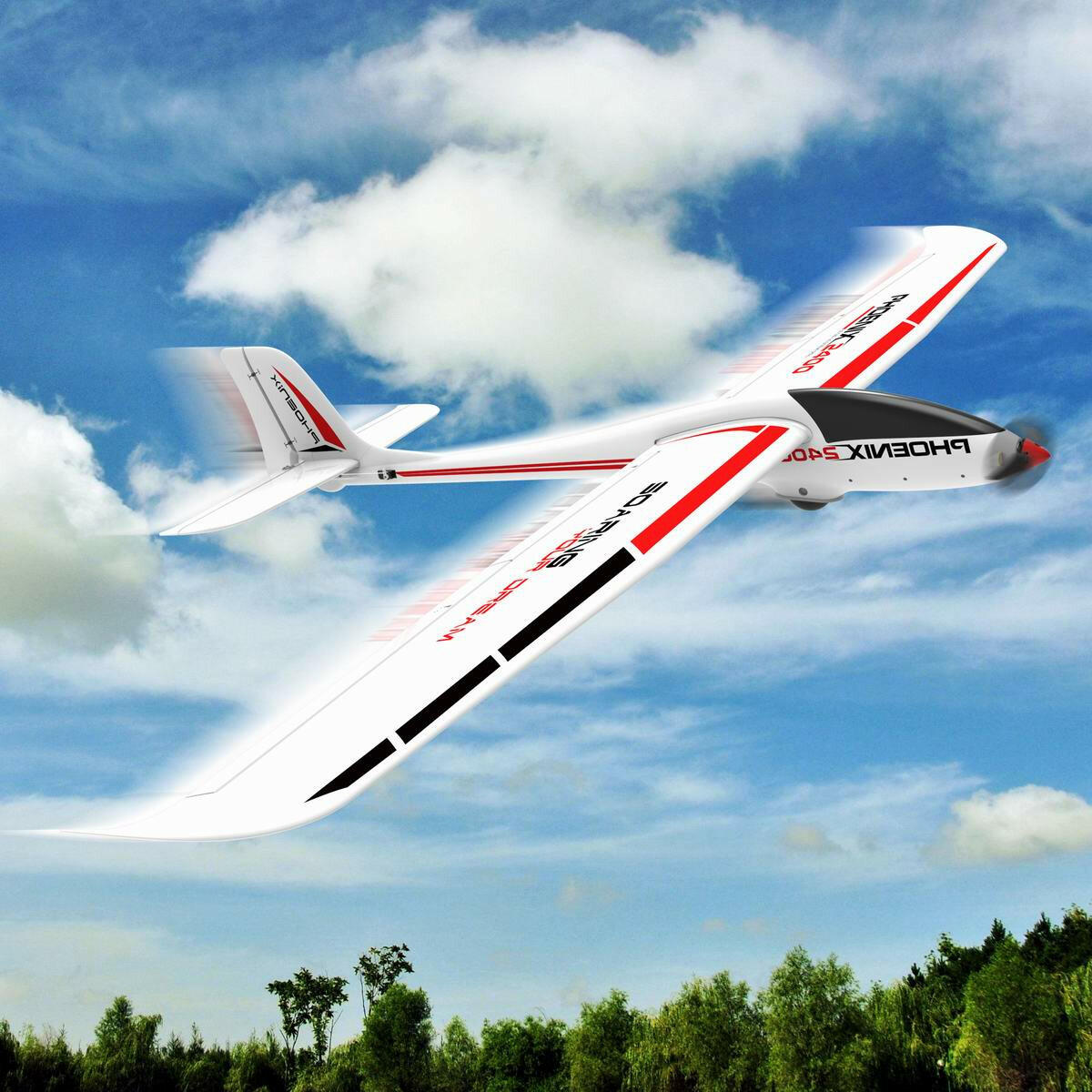 Phoenix 2400 5 Channel Glider with 2.4 Meter Wingspan and Plastic Fuselage (759-3) PNP.