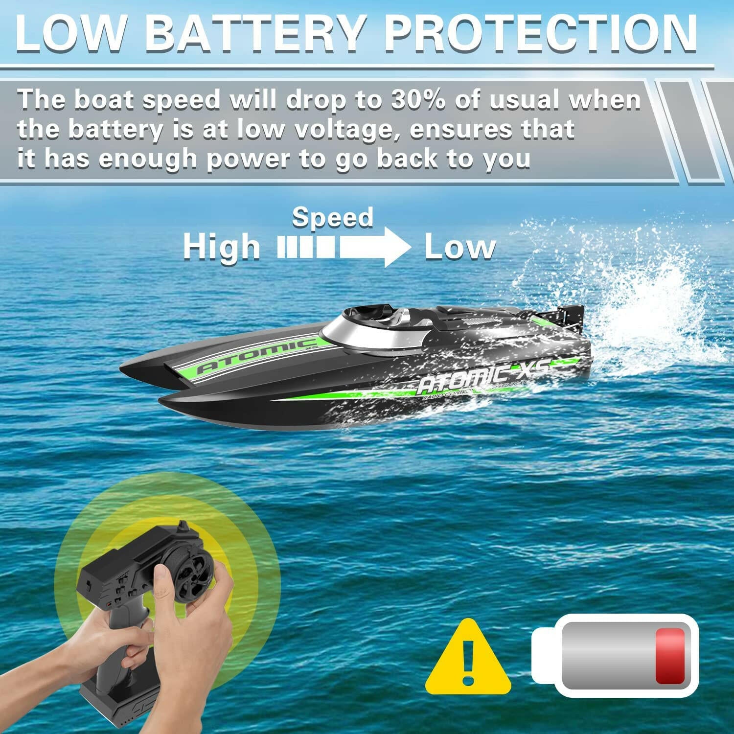 Remote control hot sale boat battery