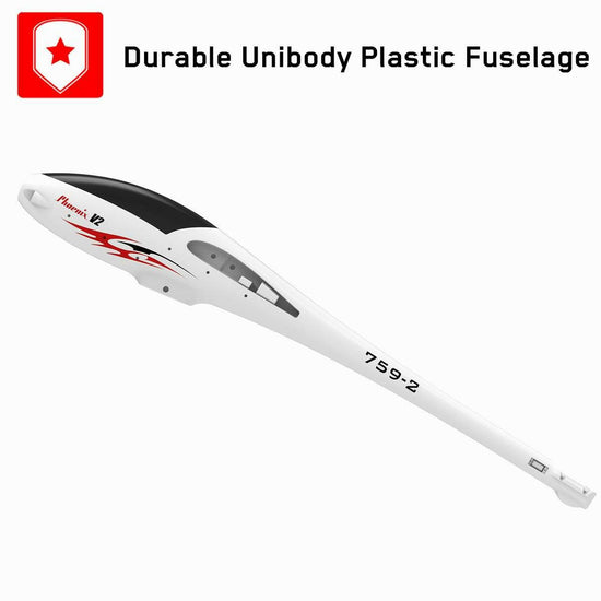 Phoenix V2 5 Channel Glider with 2 Meter Wingspan and Super Slim Streamline Plastic Fuselage (759-2) PNP.