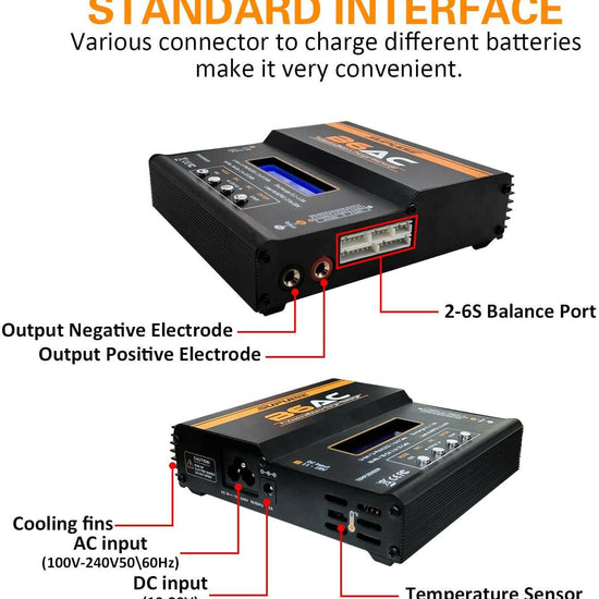 SUPULSE iMAX B6AC 1-6S AC/DC Lipo RC Battery Balance Charger Discharger - EXHOBBY