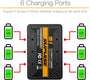 SUPULSE 6-in-1 Lipo Battery Charger 3.7V 1S 1 Cell Micro 6 Ports Compact Charger (S1) - EXHOBBY