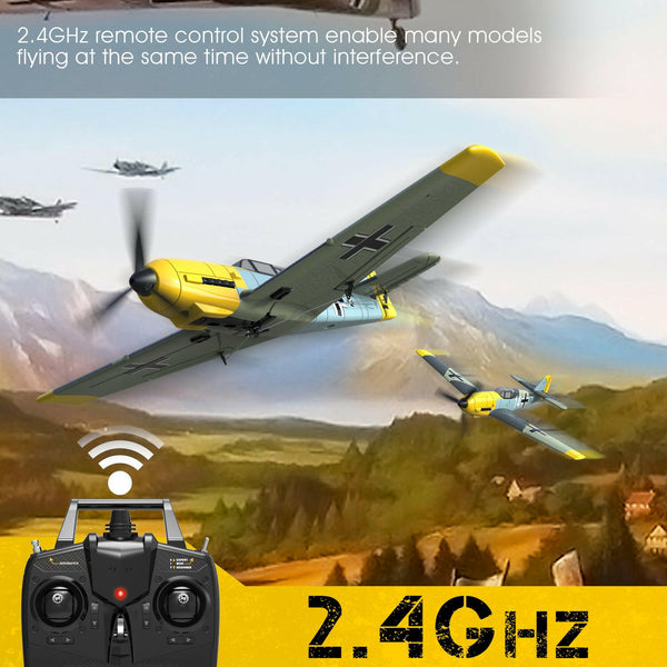 VOLANTEXRC BF 109 4-CH Remote Control Airplane Ready to Fly for Beginners with Xpilot Stabilization System(761-11) RTF - EXHOBBY