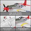 VOLANTEXRC P-51 Mustang 2.4G 5CH Remote Control Warbird 750MM Red with One Key U-Turn Function (768-1) - EXHOBBY