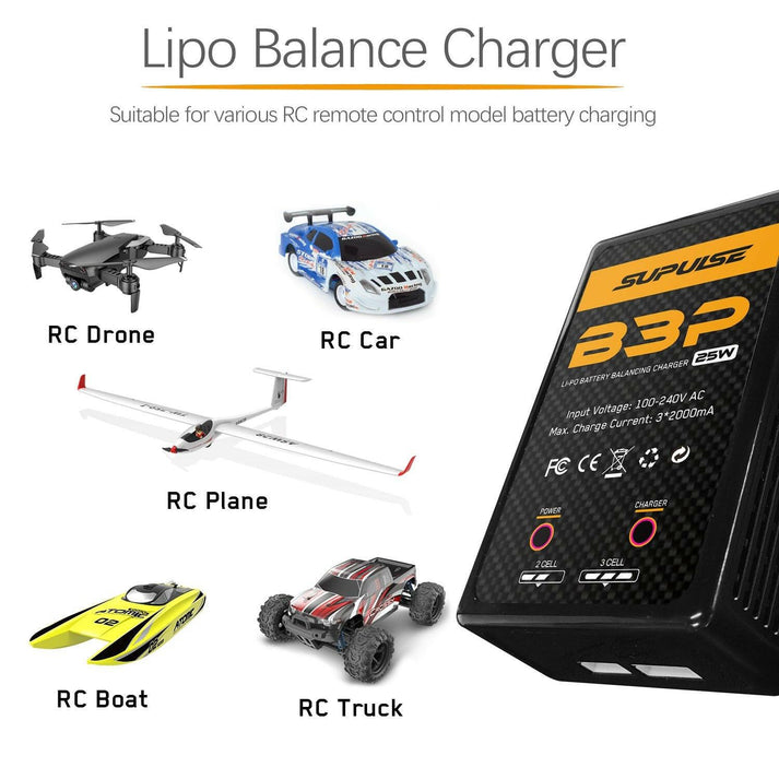 4 cell lipo r c airplane balance charger Venom 683 2-4 Ac/Dc Battery 0 VNR0683 Charge leads for Receiver batteries JST plug Tosiicop LiPo Battery Charger -