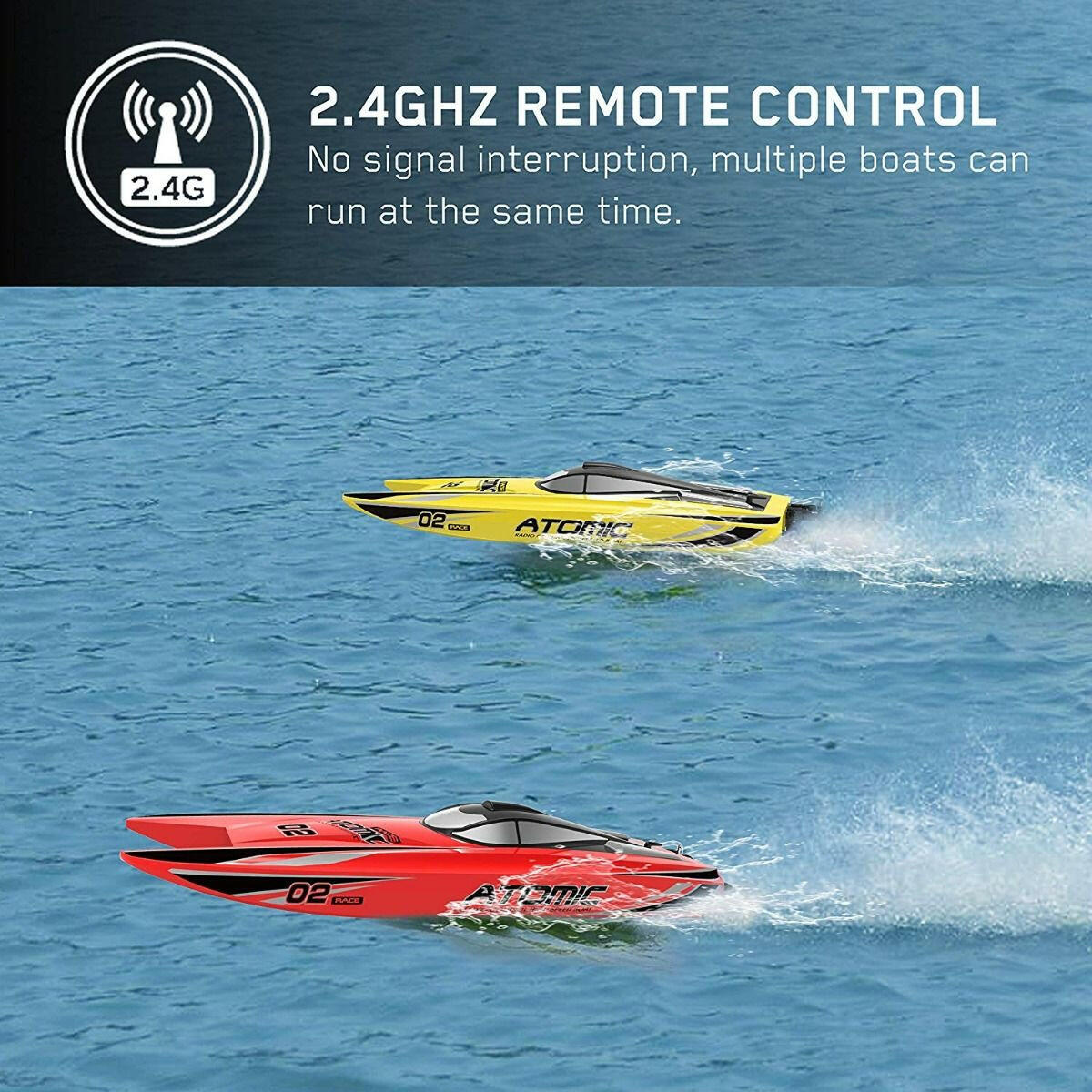 Atomic 45mph High Speed Lake Racing Remote Control RC Boat (792-4) RTR - EXHOBBY