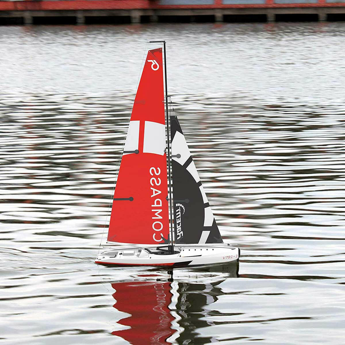 Compass 2 Channel 650mm Wind Power Sailboat for RG65 Class Competition (791-1) RTR - EXHOBBY