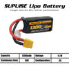 SUPULSE 2pcs 11.1V 3S 1300mAh 50C Lipo Battery with XT60 Plug EXHOBBY.