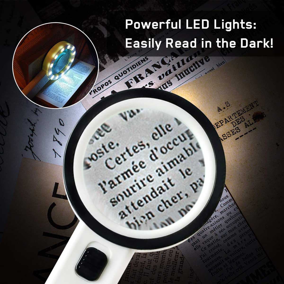 30x magnifying glass with light For Flawless Viewing And Reading 